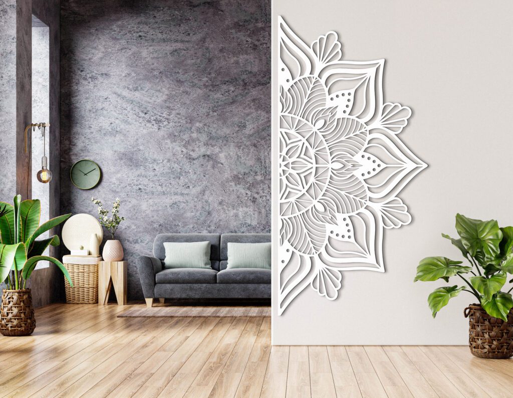 Mockup white wall in loft style house with sofa and accessories in the room.3d rendering